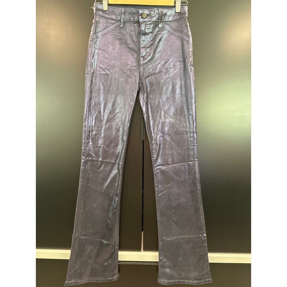 Fidelity‎ Denim Kora Admiral Blue Foil Metallic Jeans T3036 Bianca Pants Size 26